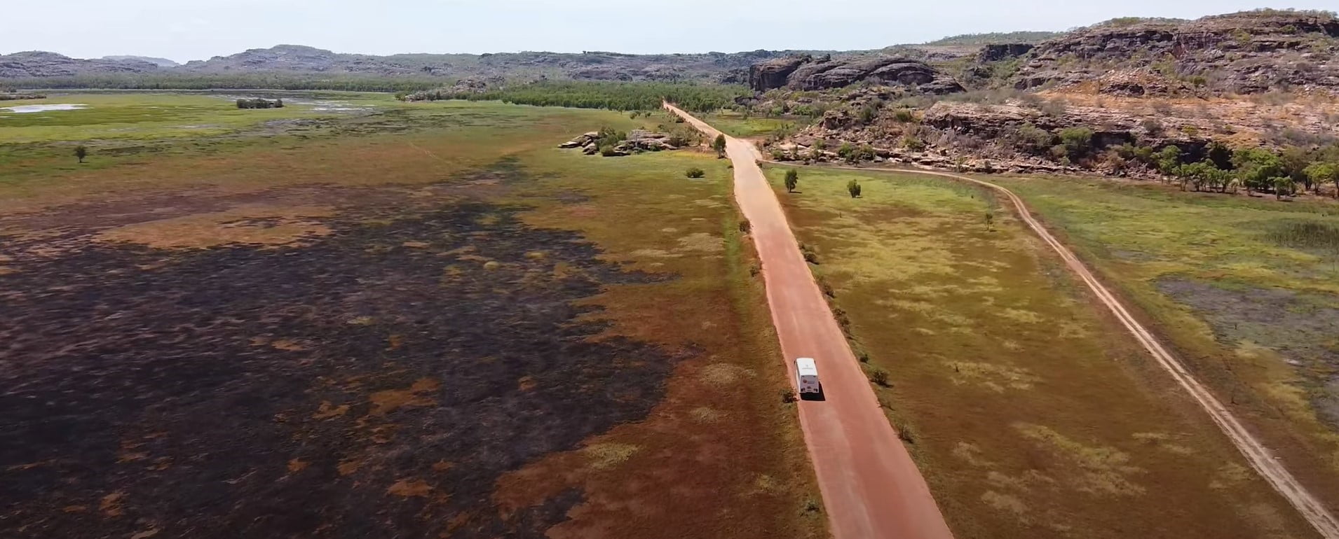 Picture of one of our buses on the road in the beautiful Arnhem Land region